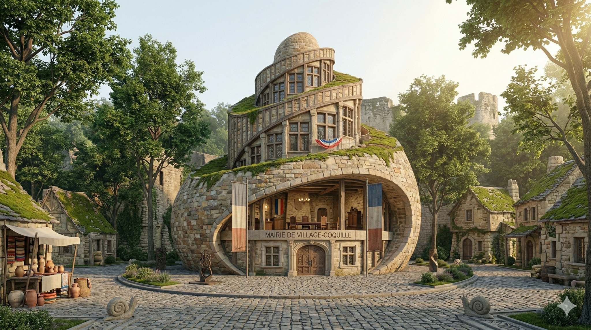 La mairie de Coquille Ville, univers d’Horace Snail